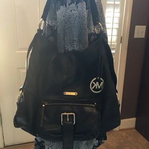 Large Black Soft Leather Michael Kors Shoulder Bag